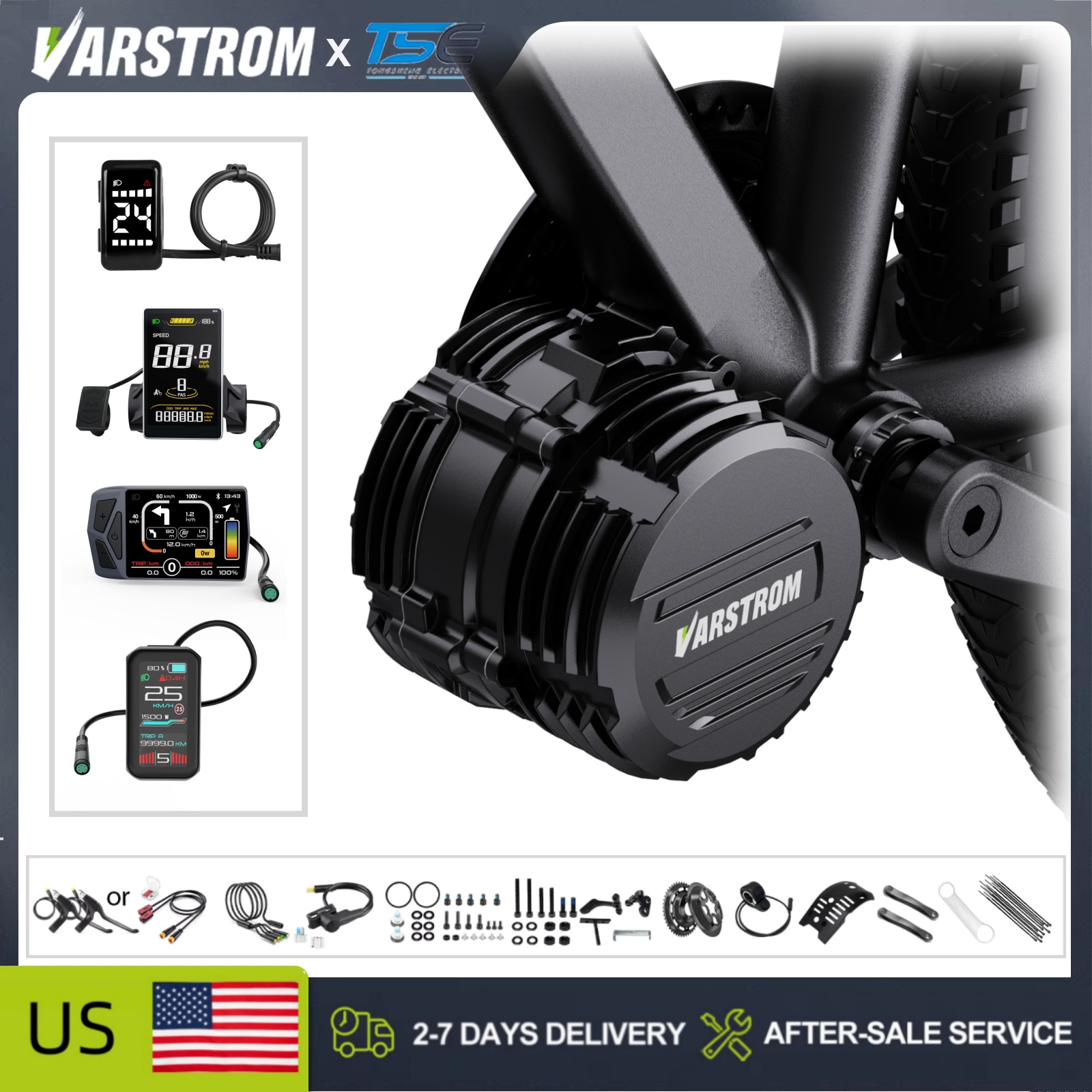 Side Hung Mid Drive Motor Kit - [متوفر في المخزون بالولايات المتحدة] مجموعة